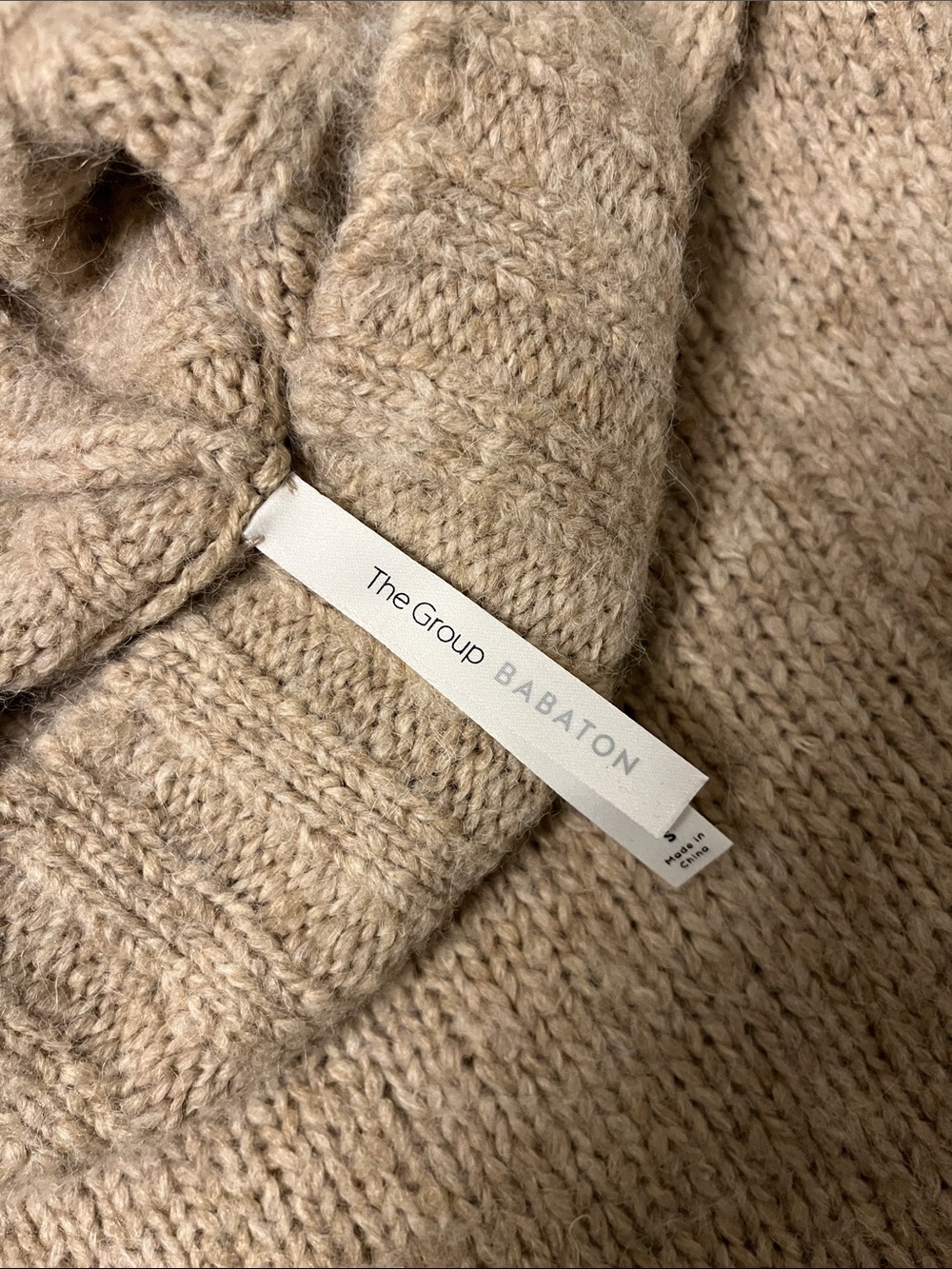 Babaton Women’s Turtleneck Sweater in Warm Beige